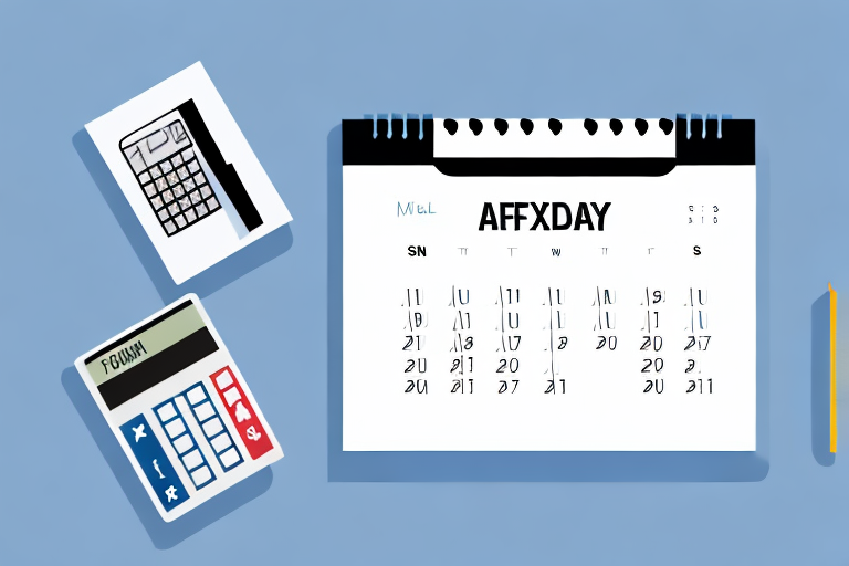 A calendar with a tax form and a calculator on a desk