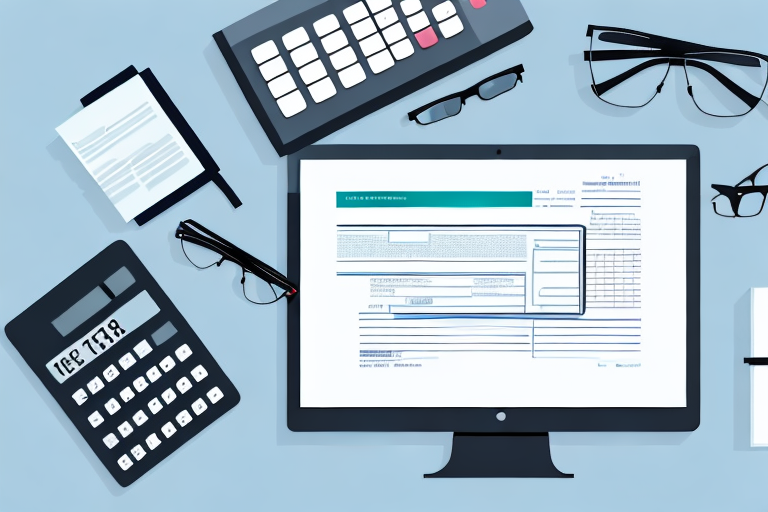 A desktop with various tax documents
